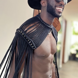 Macrame rave outfits for men ,burning man men , music festival wear for mens , summer rave outfits for men , braided vest ,burning man style