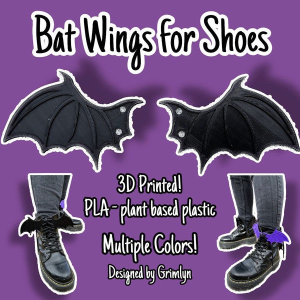 Bat Wings for Shoes Gothic Shoe Accessories