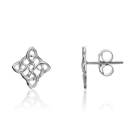 White gold celtic best sale earrings