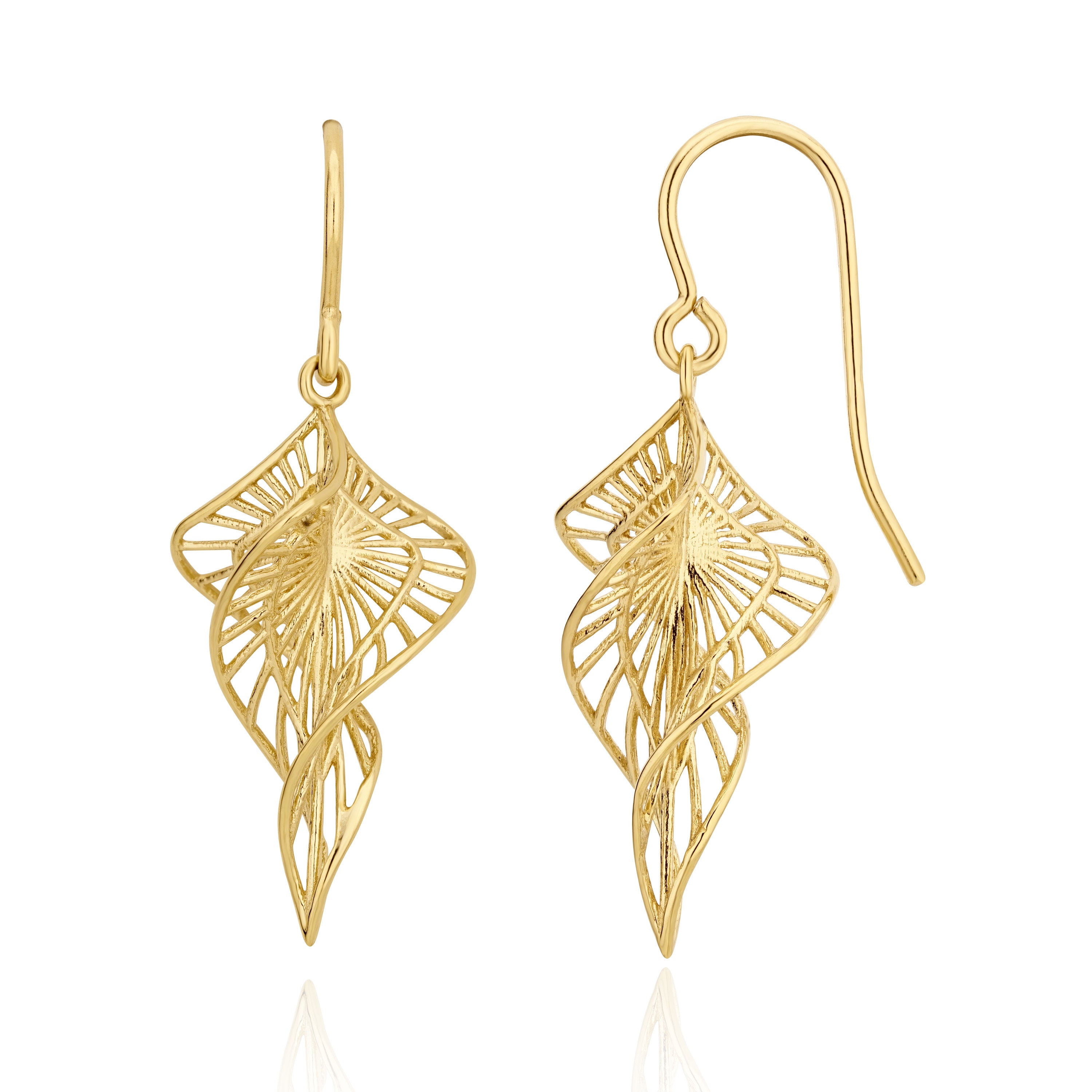 thumbnail image 2 of 9k Gold Filled Filigree Ball Drop Dangle Earrings - Stardust Hoop Style For Women & Girls 2 of 6