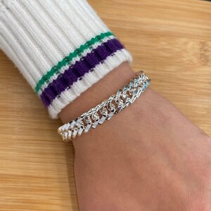 Handmade 925 Sterling Silver Wide Curb Chain Bracelet, Multiple Lengths Available
