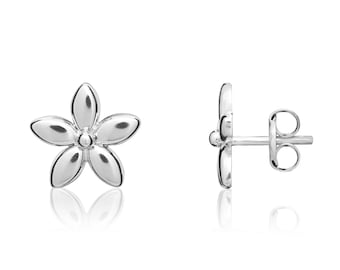 Brincos de pino Daisy em ouro branco 9CT