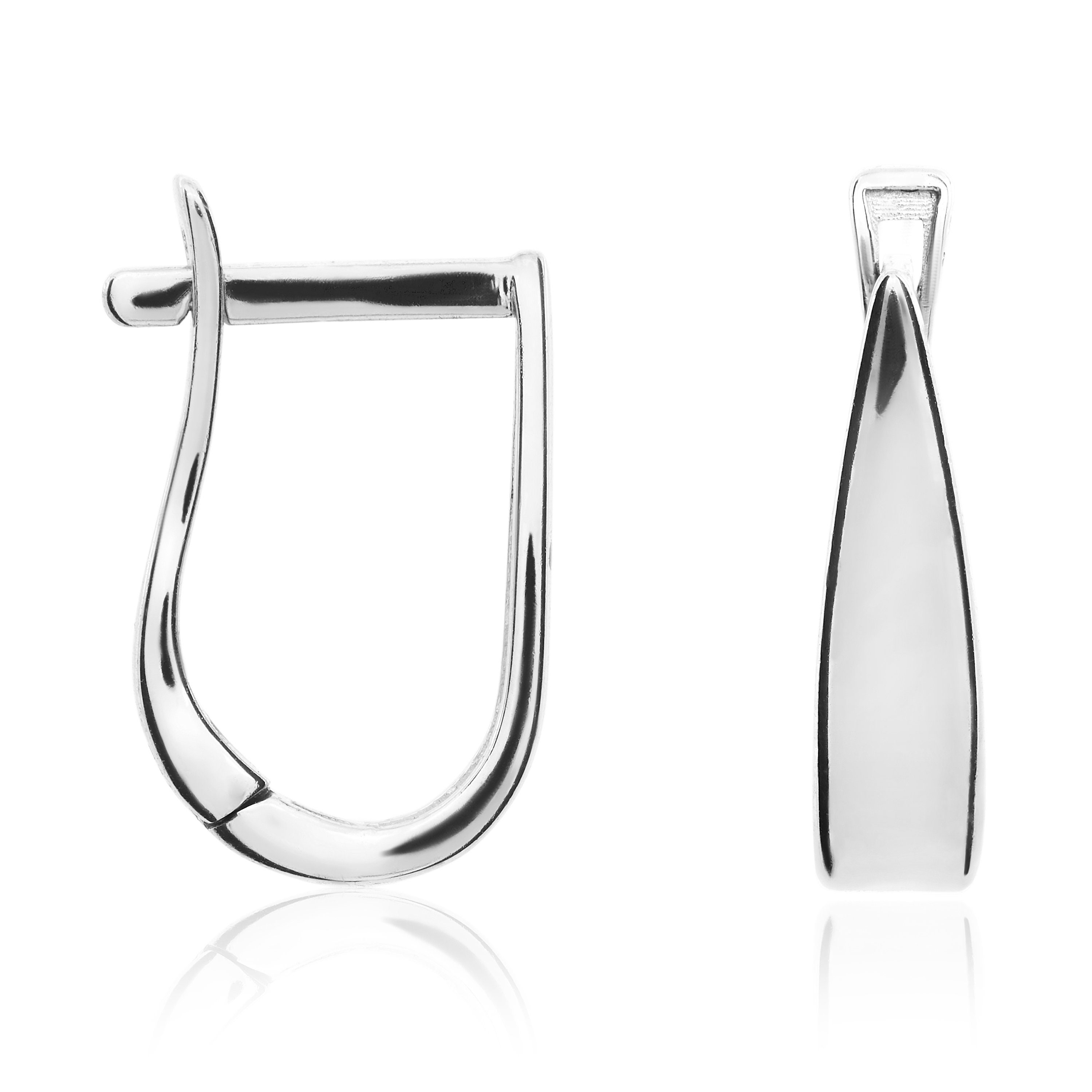 9CT White Gold Polished Stirrup Hoop Earrings - Etsy UK