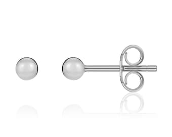 18 kt witgouden gepolijste boloorbellen, 4 mm