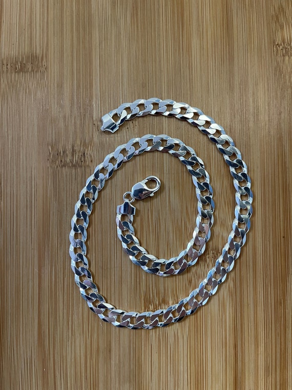 925 Sterling Silver 8.5mm Heavy Gents Curb Chain Necklace 18 Etsy