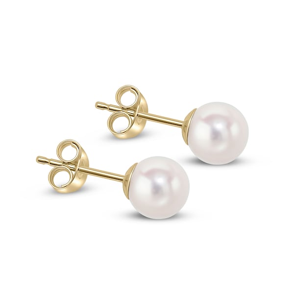 Akoya Pearl Simple Stud Earrings - 6mm main image 0