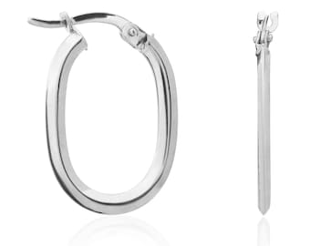 Orecchini A Cerchio Ovali In Oro 9 Carati - Italia