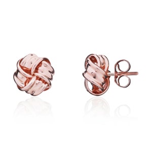 9CT Rose Gold Ribbon Knot Stud Earrings