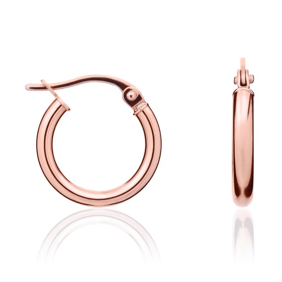 9ct rose gold hoop best sale earrings