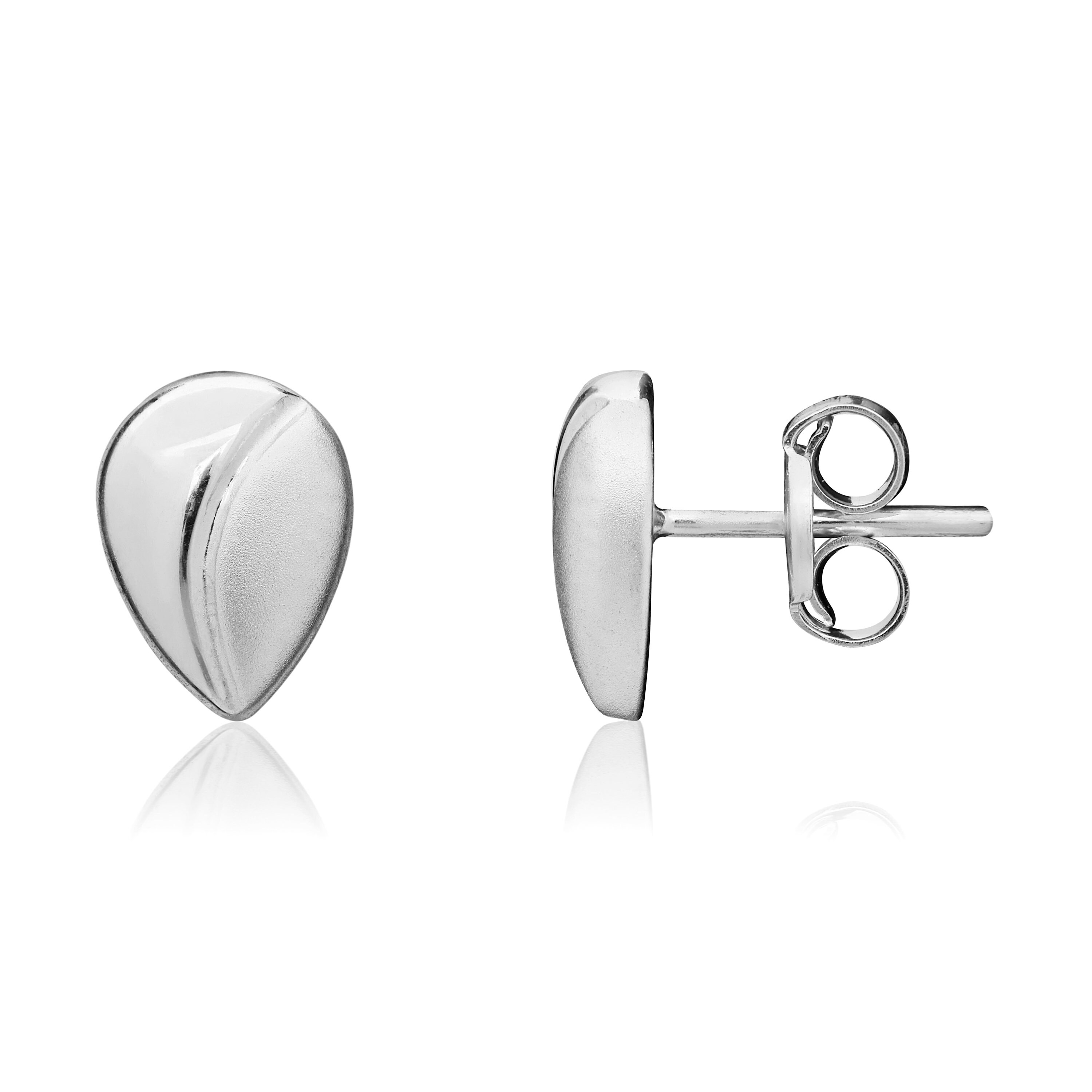 9CT White Gold Pear Stud Earrings