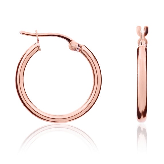 9ct rose gold hoop best sale earrings