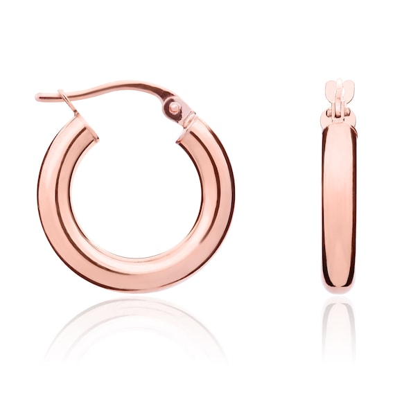 9ct rose gold polished hoops 9ct rose gold polished hoops