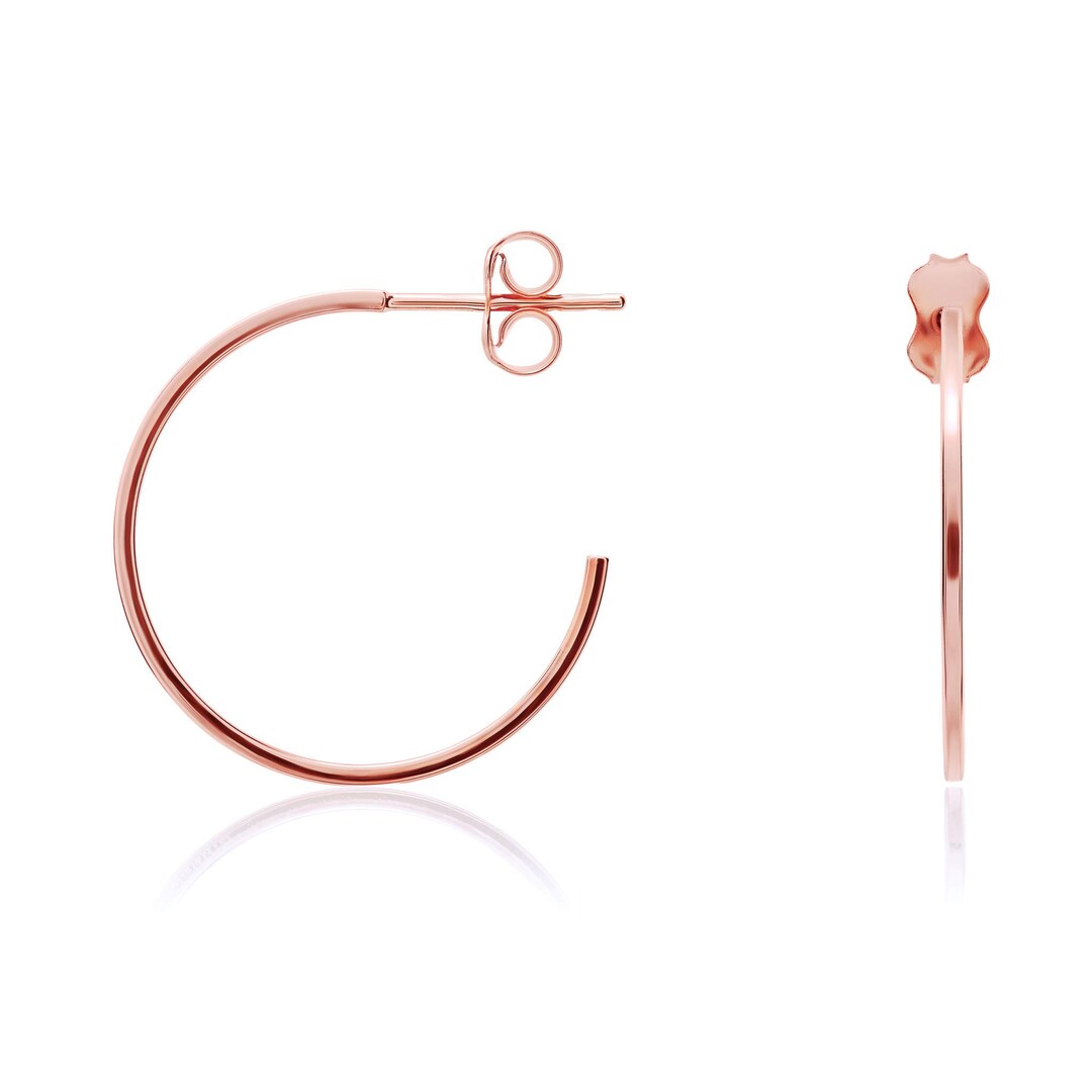 9 Karat Roségold, Quadratische Ohrringe Mit Zapfen- Und Schnörkeldesign, 22 Mm - Schweiz