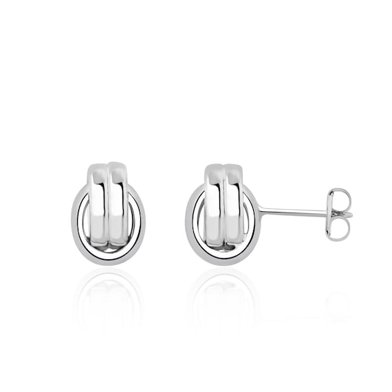 9CT White Gold Knot Stud Earrings Etsy Australia