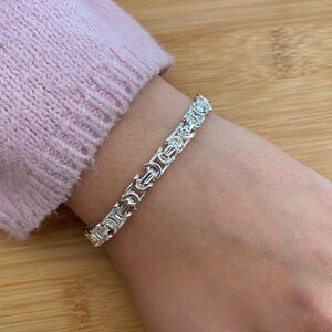 Handmade 925 Sterling Silver, 6mm Flat Byzantine Design Bracelet, Multiple Lengths Available!