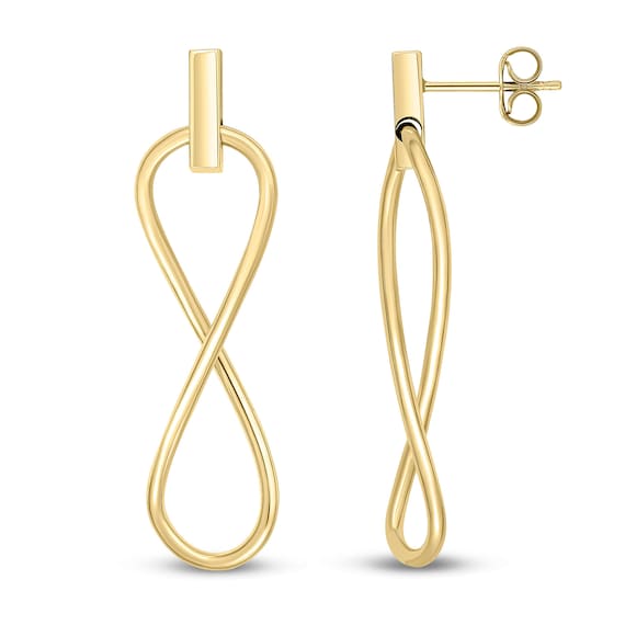 Orecchini pendenti con design infinito in oro giallo 9 carati - Italia