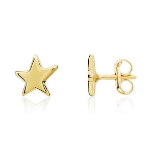 9CT Yellow Gold Polished Star Stud Earrings