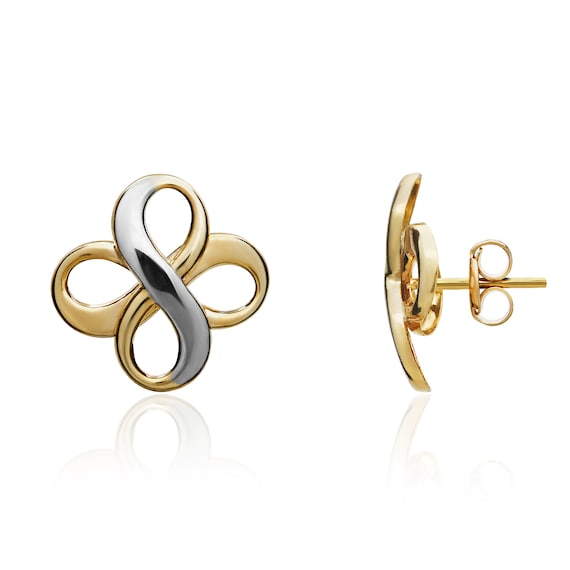 9ct gold infinity earrings clearance