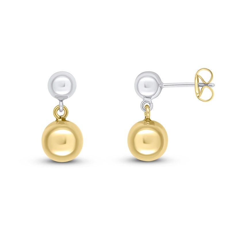 CC Double C Black White Ball Gold Earrings
