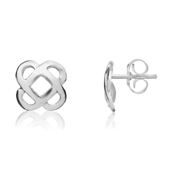 Pendientes Redondos De Diseño Celta En Oro Amarillo De 9 Quilates | Estilo Tachuela, Sin Piedra | Marca Jewellerybox
