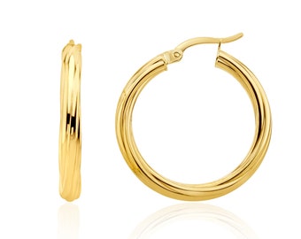 GoldDream Gold Creole 15mm Ohrring 333er Gelbgold Echtschmuck GDO0021Y