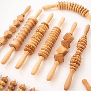 Anticellulite Body Massage Set of 11 Wooden Tools Maderotherapy image 2