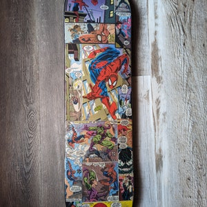 ぷ*ま様 earlskateboards PRINTED SPIDER-GLOV 2022 Gold Foil Spiderman HUF Skateboard Deck Marvel Comics