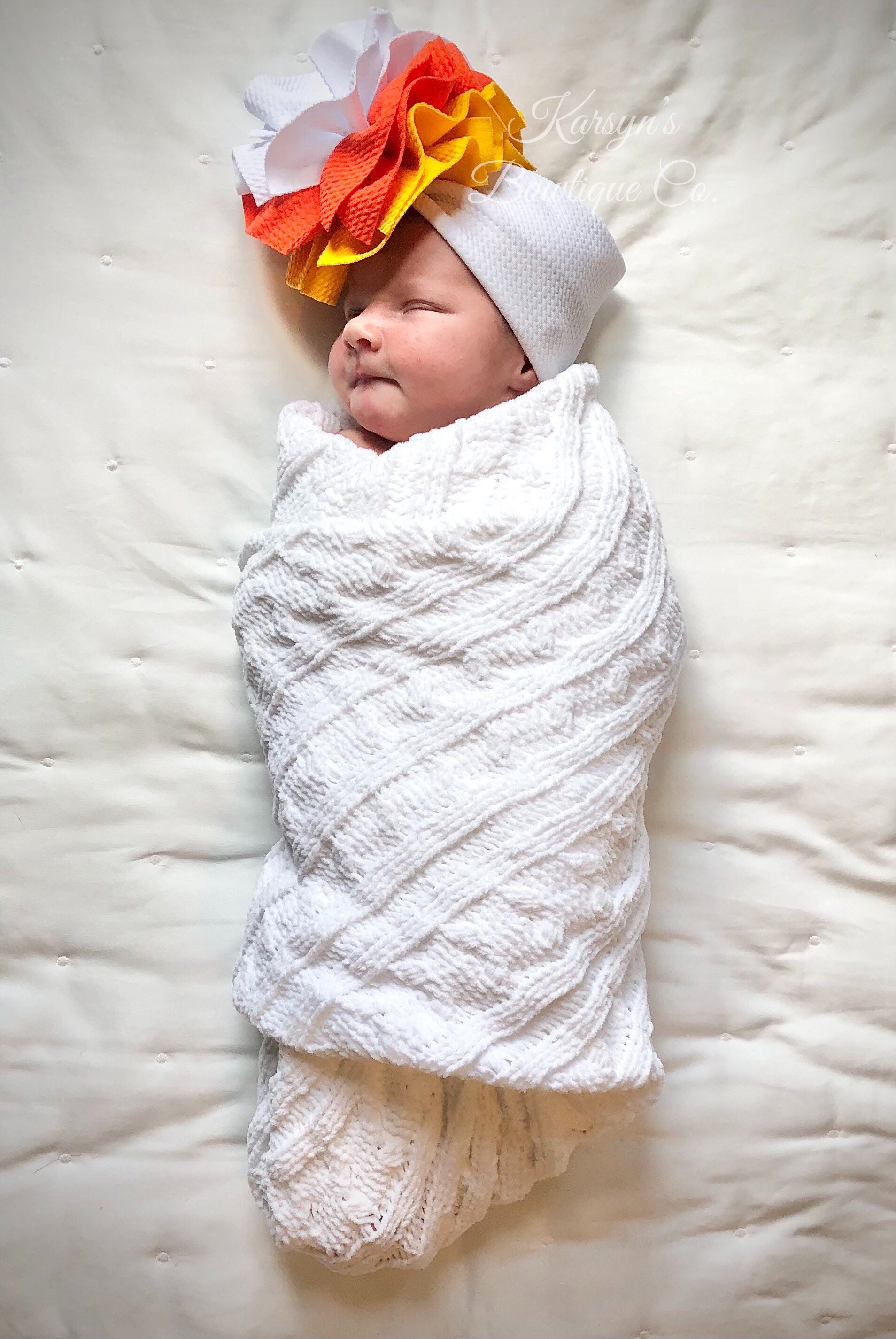 XL Shredded Ruffle Candy Corn Head Wrap Bow Candy Corn Bow Etsy