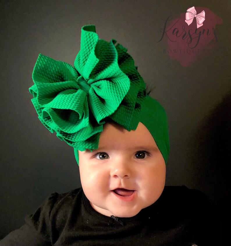 XL Shredded Ruffle Headwrap Bow Head Wrap Bows Shred Bow Etsy