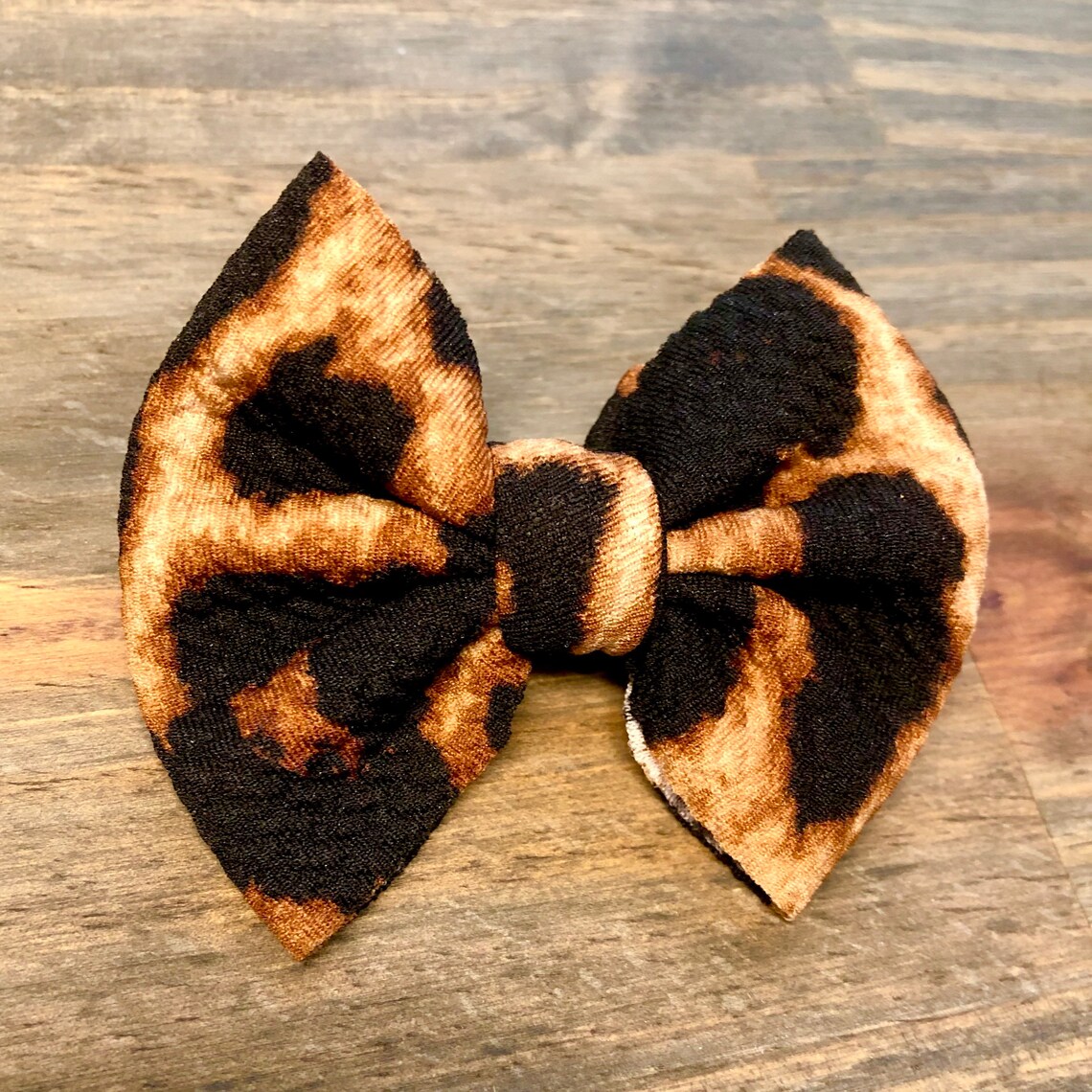 3 Inch Leopard Print Hair Bow Etsy