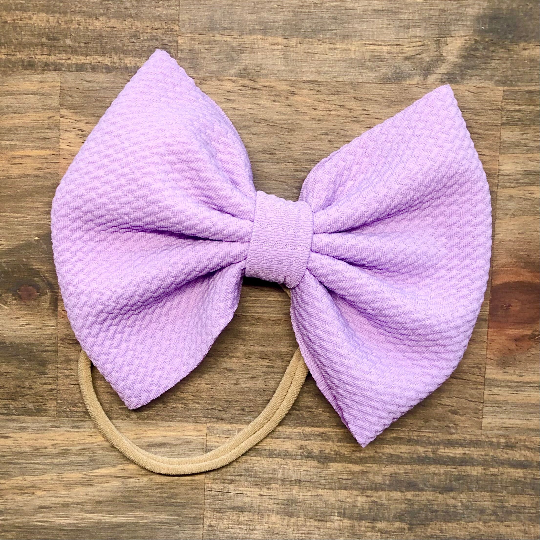 Single 5 Inch Lavender Lilac Purple Hair Bow Baby Toddler Etsy