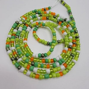 Green Mix Waist Beads, Belly Chain