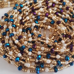 Crystal Belly Chain, Tie on Waist Bead, Gold Waist Chain