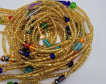 Cadena de vientre de mujer de oro, joyas de mujer, corbata en cadena de cintura