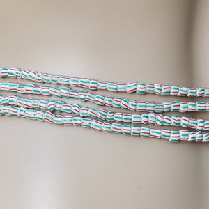 Groene witte stropdas op taille kraal, kralen sieraden, buik ketting