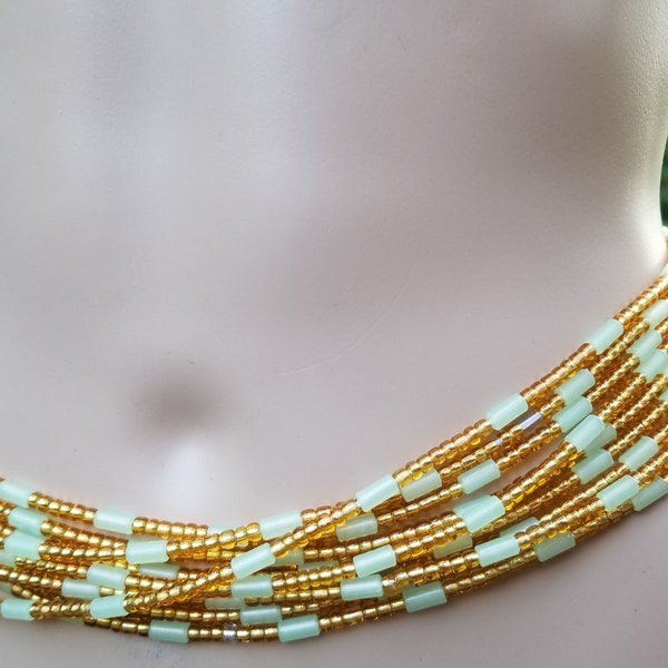 Gold Plus Glow In The Dark Beads, Women Jewelry, Waist Bead
