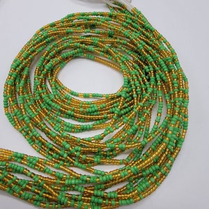Cuentas de oro verde para la cintura, joyería para mujer, cuentas para el cuerpo