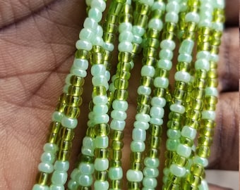 Green Waist Bead, Tie on Waist Beads, Women Jewelry