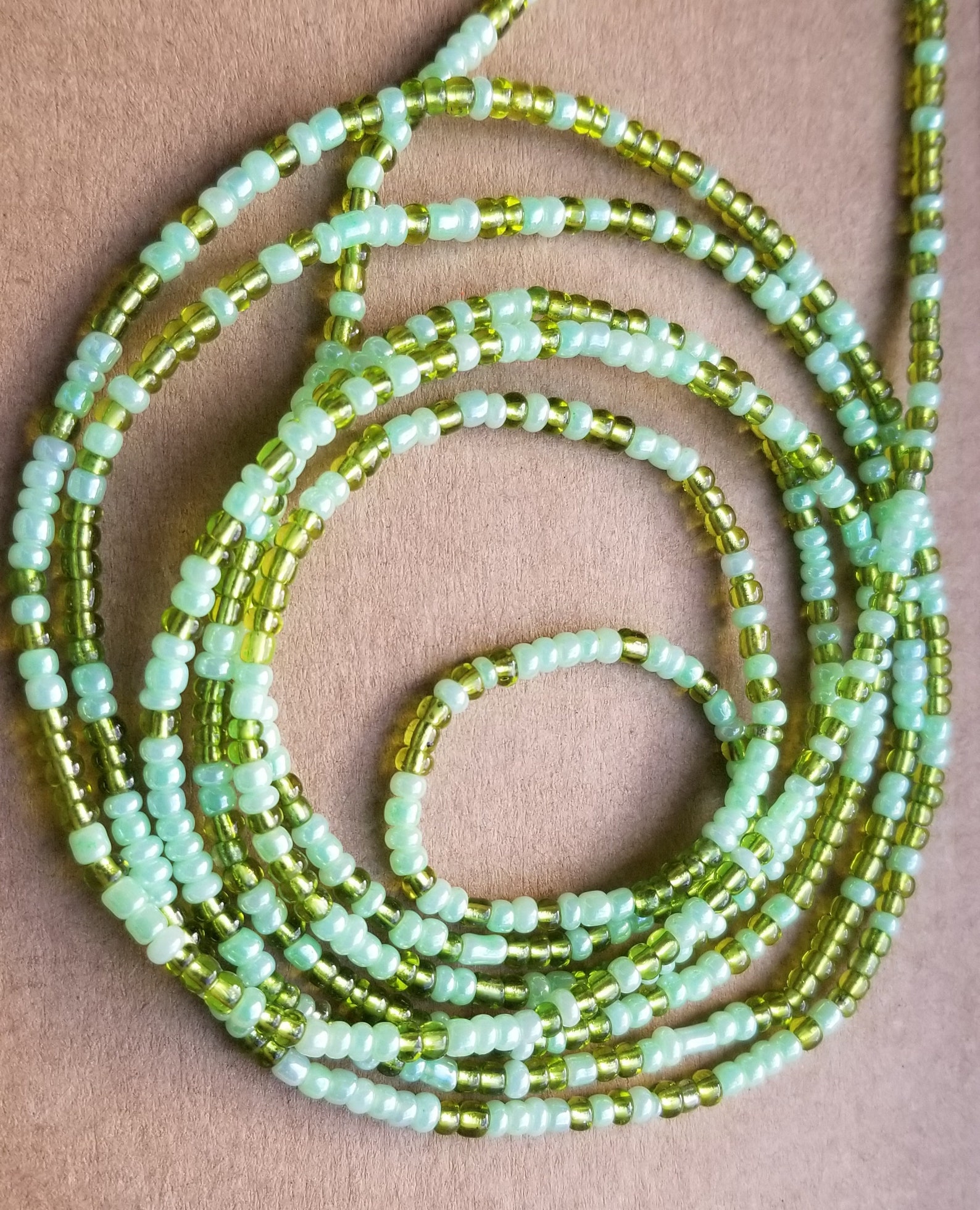 Green Waist Bead Tie on Waist Beads Women Jewelry Etsy