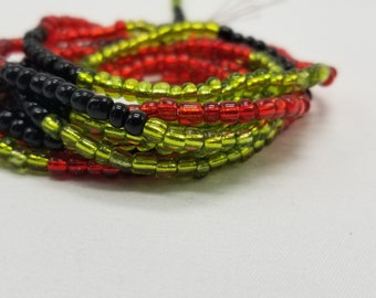 Pan African Glass Waist Beads, Belly Chain, Body Jewelry