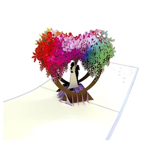 Couple under Love Tree Pop Up 3D Card Wedding Cards for Her, Him, size 15x15cm