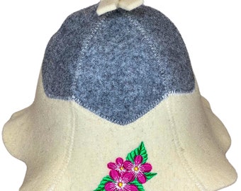 Handmade Wool Sauna Hat: Natural Felt Heat Protection for Long Hair