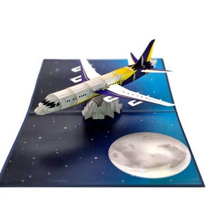3D Pop Up Airplane Card – Handmade Travel Gift for Pilots, Travelers & Aviation Lovers – Unique Greeting Card with Envelope