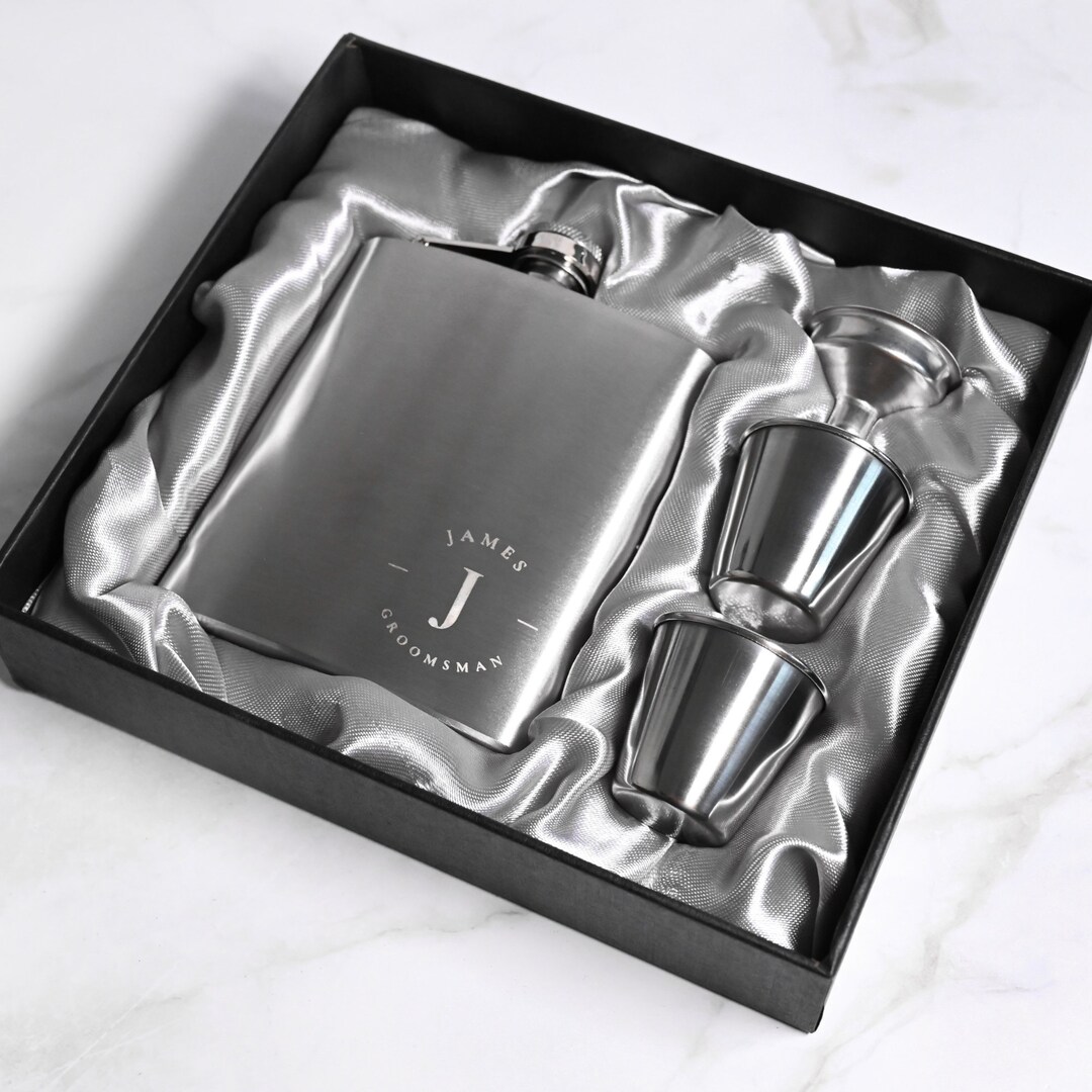 Personalized Groomsmen Flasks Set Custom Flasks Round Flasks Groomsmen