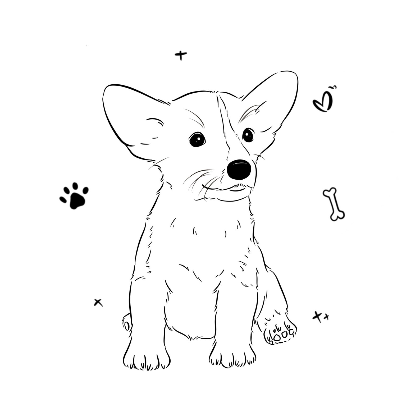 Custom Pet Portrait Pet Line Drawing Hand Drawn Pet Line Etsy France