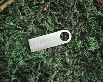Silber Custom USB Laufwerk • Personalisiertes Metall USB • Foto usb • USB-Stick silber usb • Hochzeitsgeschenk • Jahrestag Geschenk