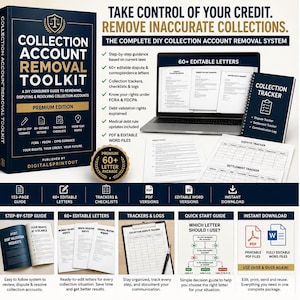 Collection Removal Letters 2026 | Debt Validation Dispute Templates PDF image 1