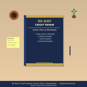 Credit Repair Workbook 2026 | 90-Day Action Plan Tracker Printable PDF image 3