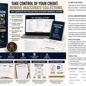 Collection Removal Letters 2026 | Debt Validation Dispute Templates PDF
