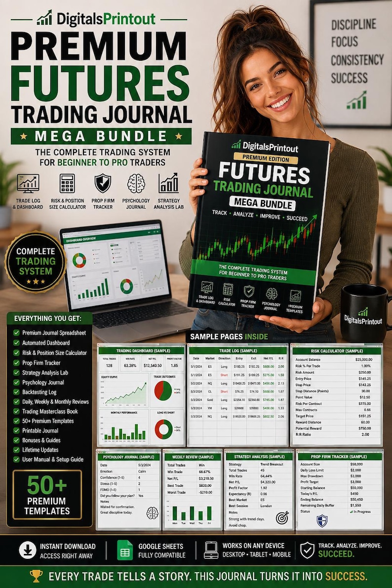 Trading Journal Spreadsheet 2026 | Futures Crypto Log Risk Tracker Sheets bild 4